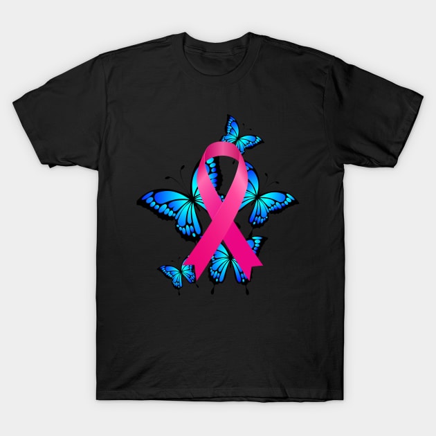 Breast cancer awareness - breast cancer pink ribbon T-Shirt by OrionBlue